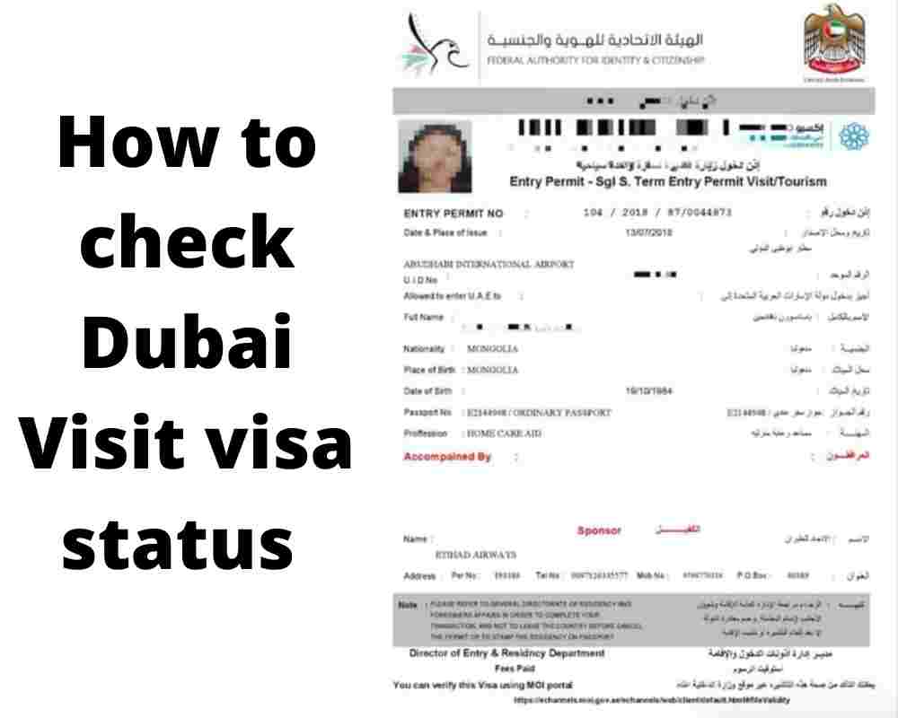 how to check dubai visit visa status online in hindi